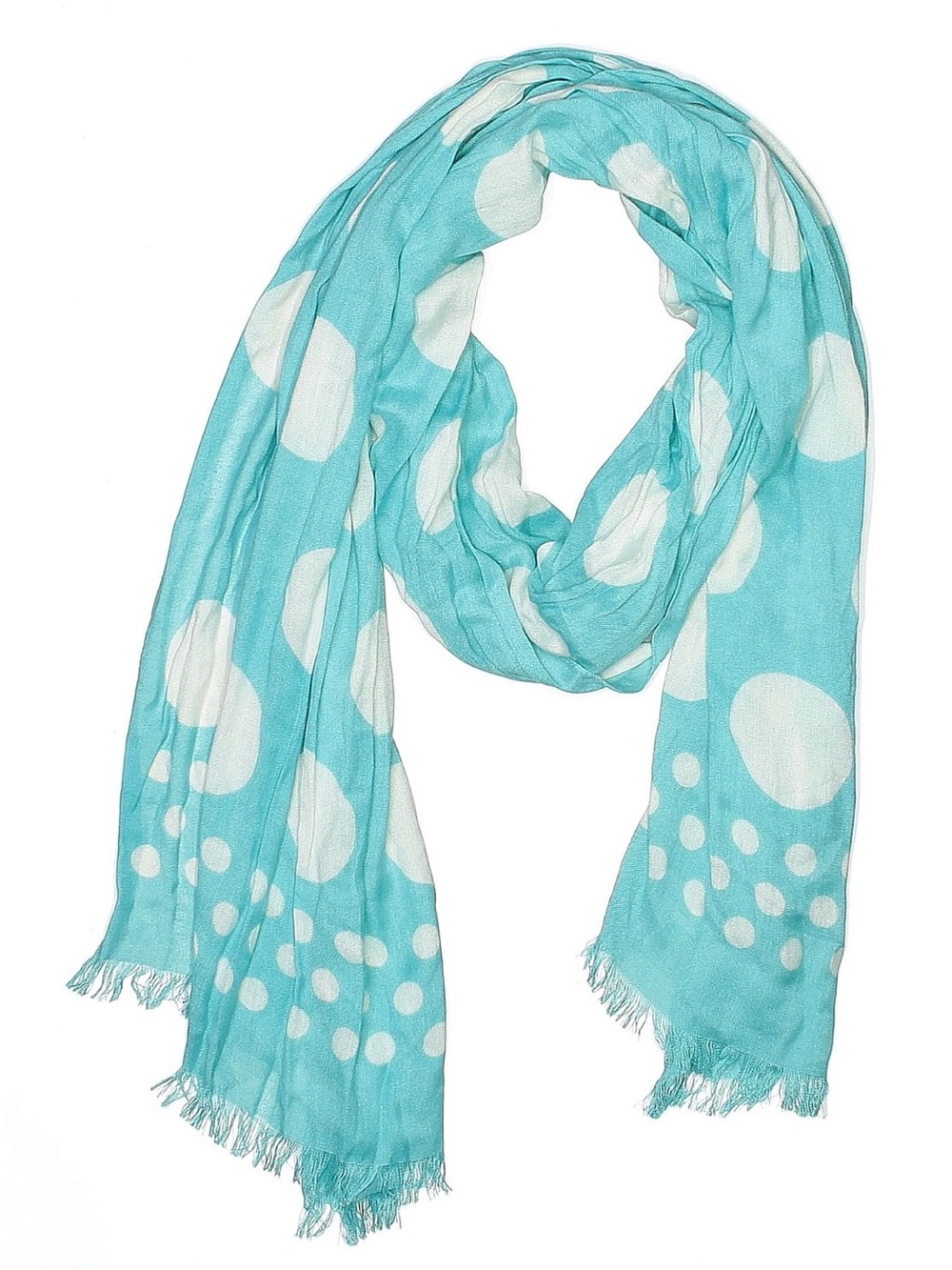 kate spade Turquoise and White Polka Dot Scarf